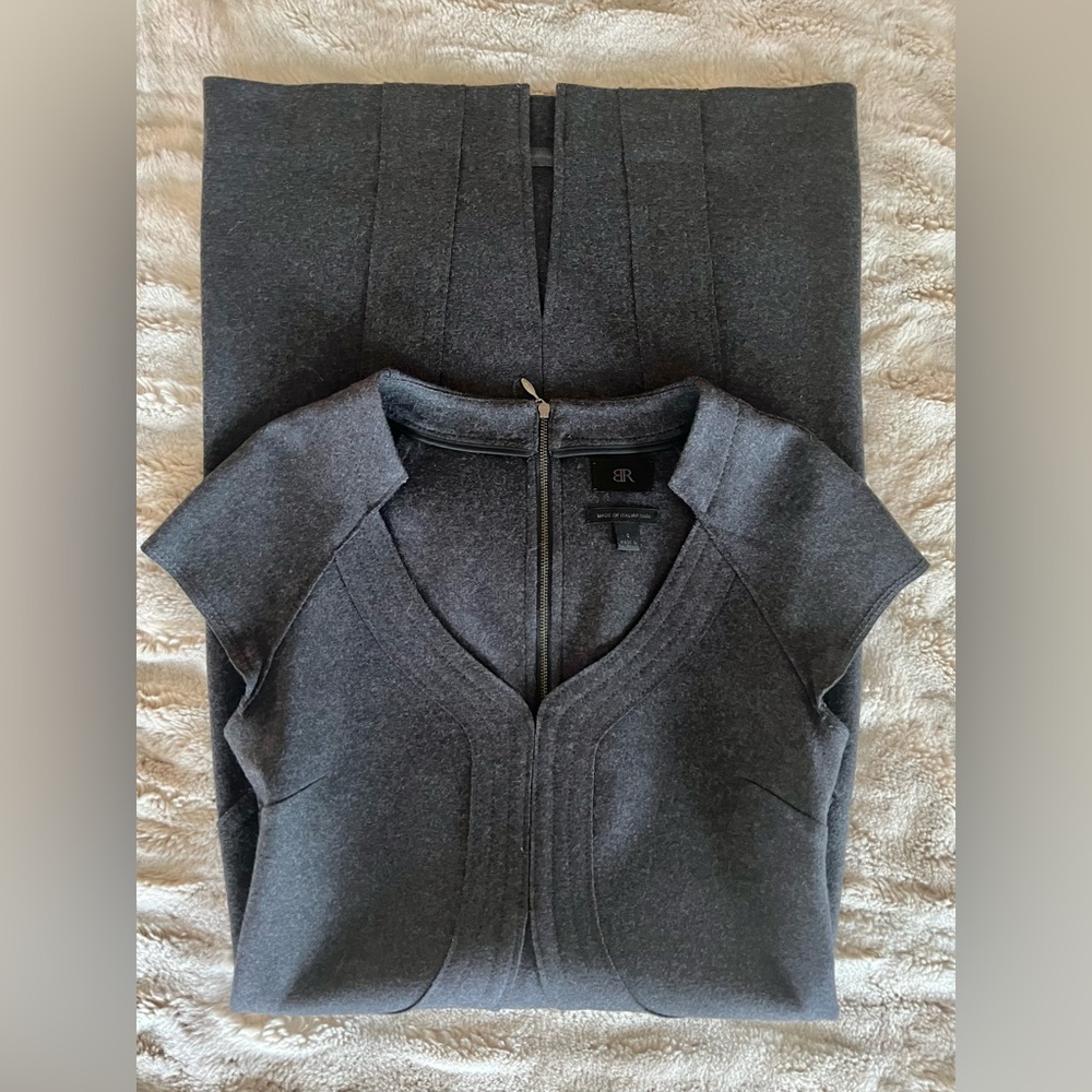Banana Republic Italian Wool Sheath Dress – Gray Cap Sleeve, Tailored, Size 4